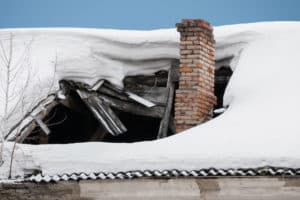 excess weight causes roof to sag